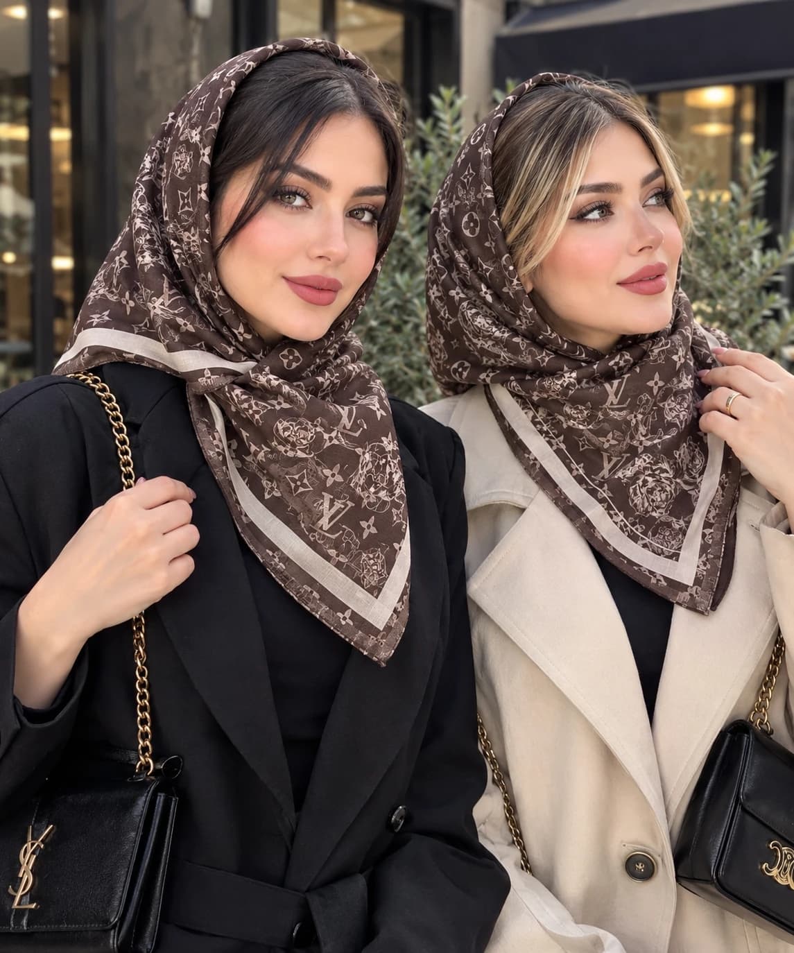 مینی اسکارف دخترانه میکس قهوه ایی